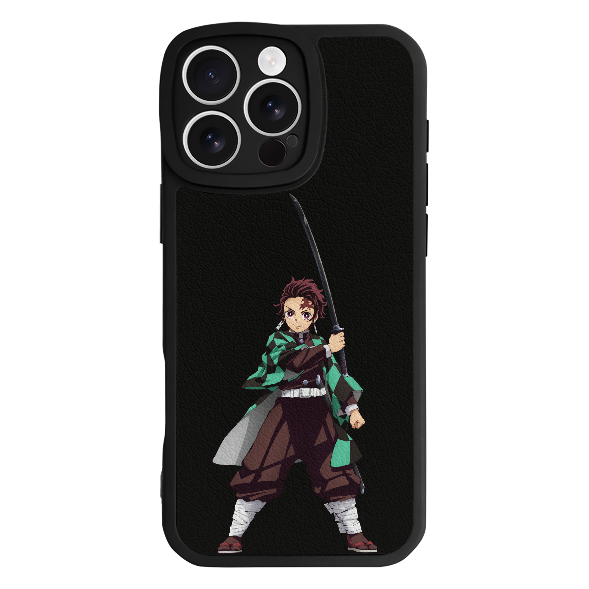 （画像用） 鬼滅の刃 竈門 炭治郎／かまど たんじろう Kamado Tanjirou 【iPhone 16シリーズ対応】シリコンスマホケース（レザー調） 材質：シリコン